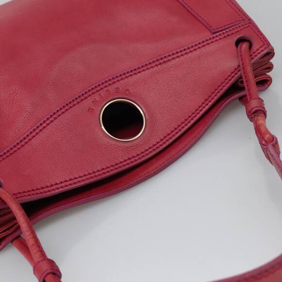 CELINE Shoulder Bag Leather Pink Gold - Picture 6 of 12